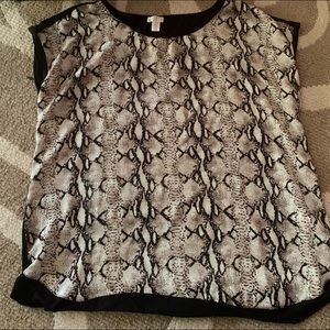 Cap sleeve snake skin blouse